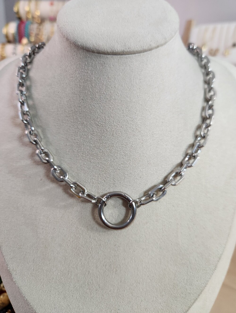 Stainless Steel Charm Holder Necklace